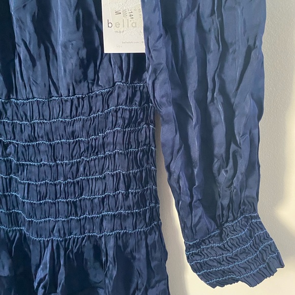 BELLA DAHL • Smocked Mini Dress • Navy Blue - Picture 9 of 13